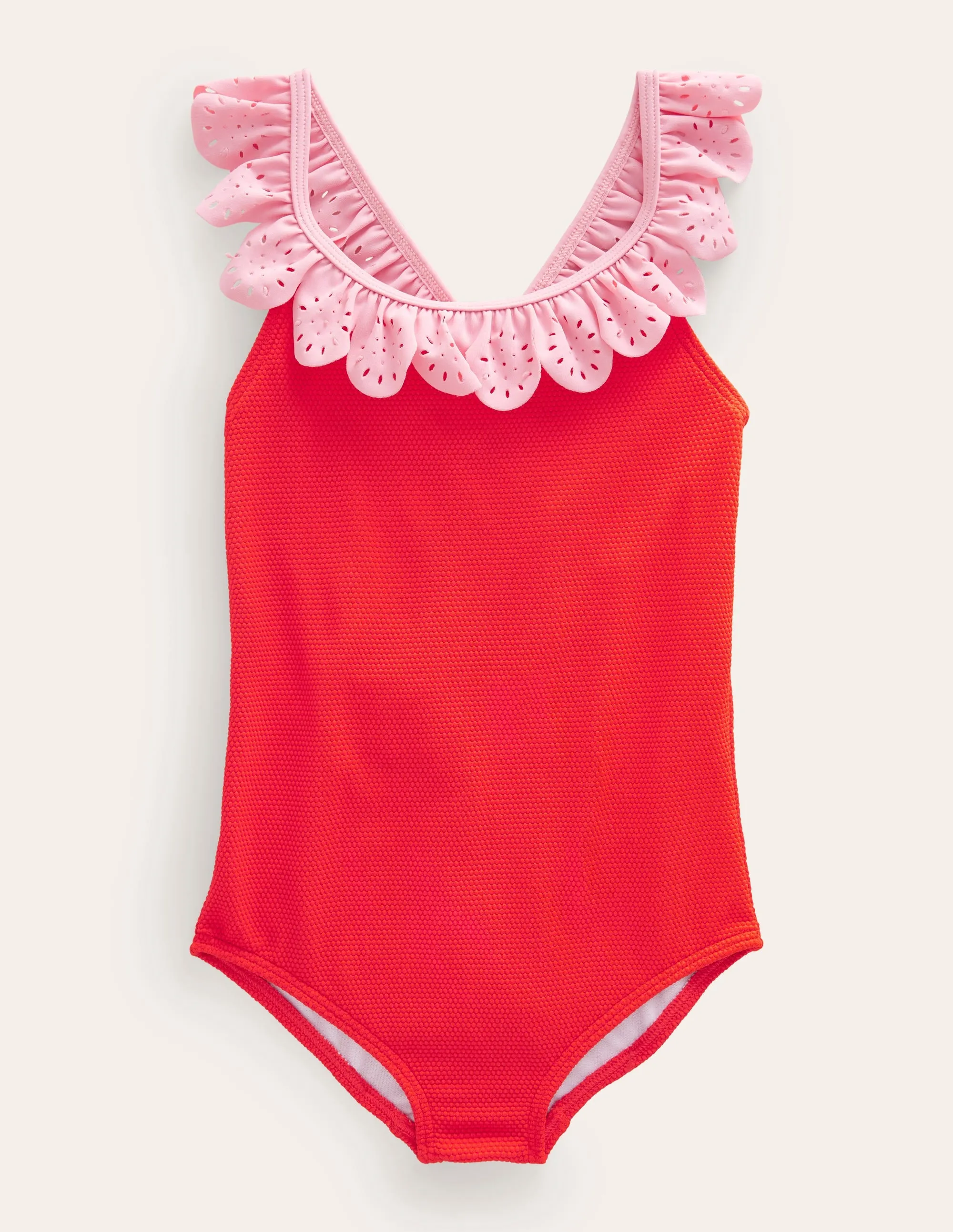 Broderie Frill Swimsuit-Fire