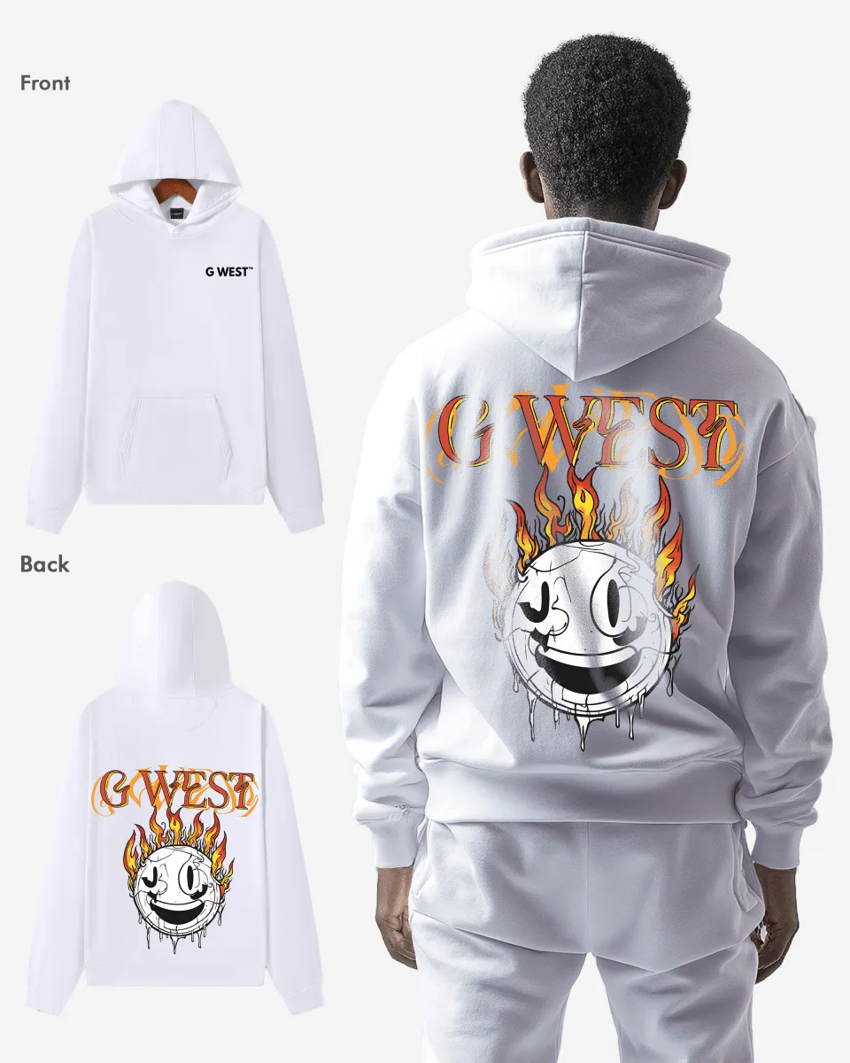 G West Fire Smile Oversize Hoodie Mens Style
