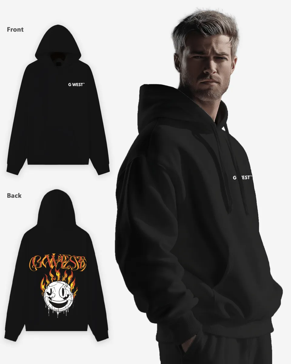 G West Fire Smile Oversize Hoodie Mens Style