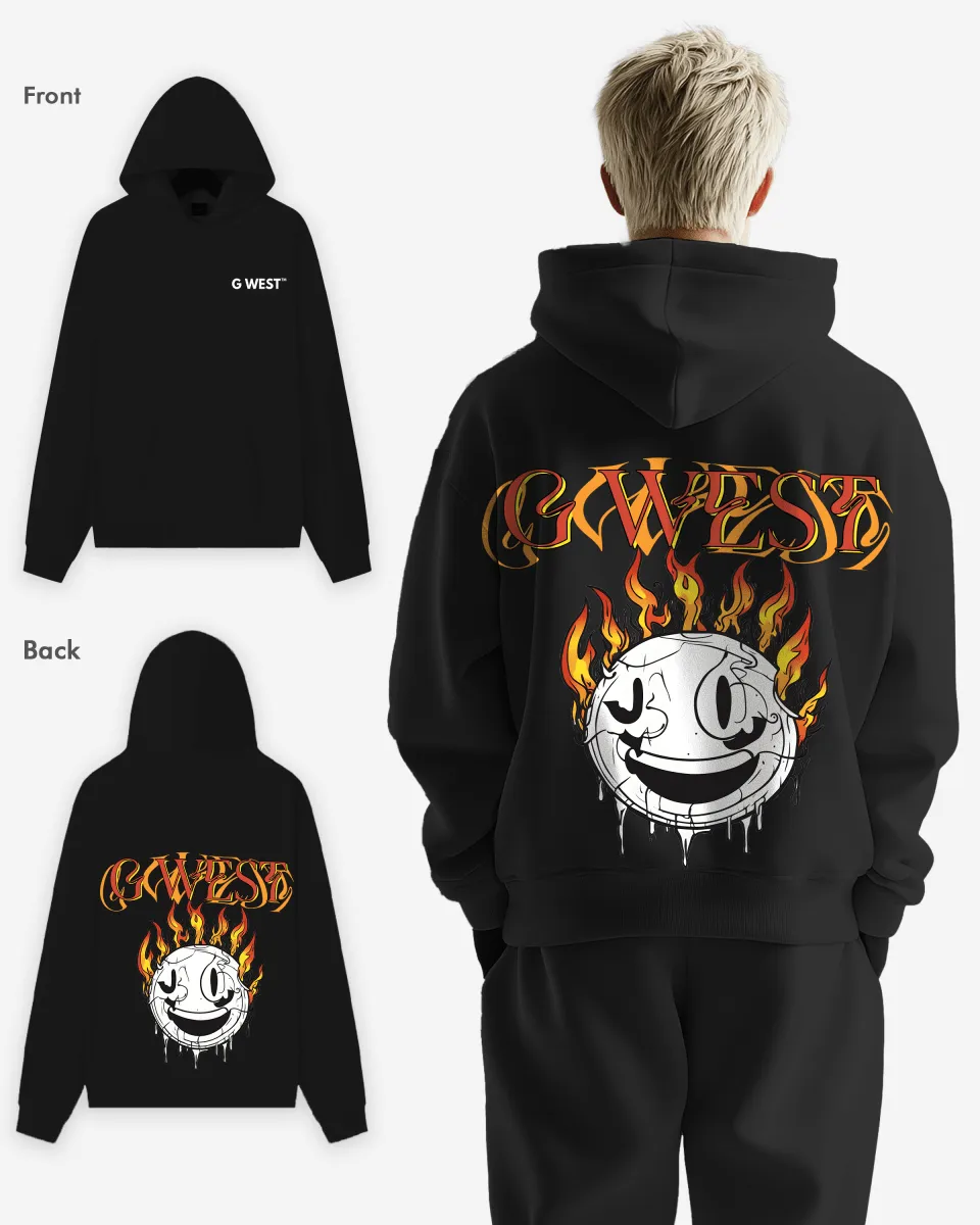 G West Fire Smile Oversize Hoodie Mens Style