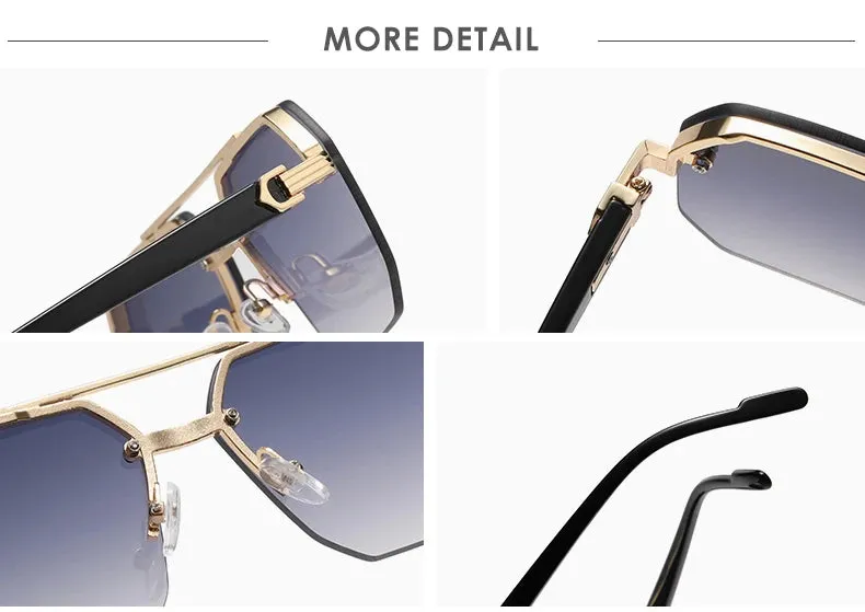 Men's Metal Sunglasses: Square Half Frame