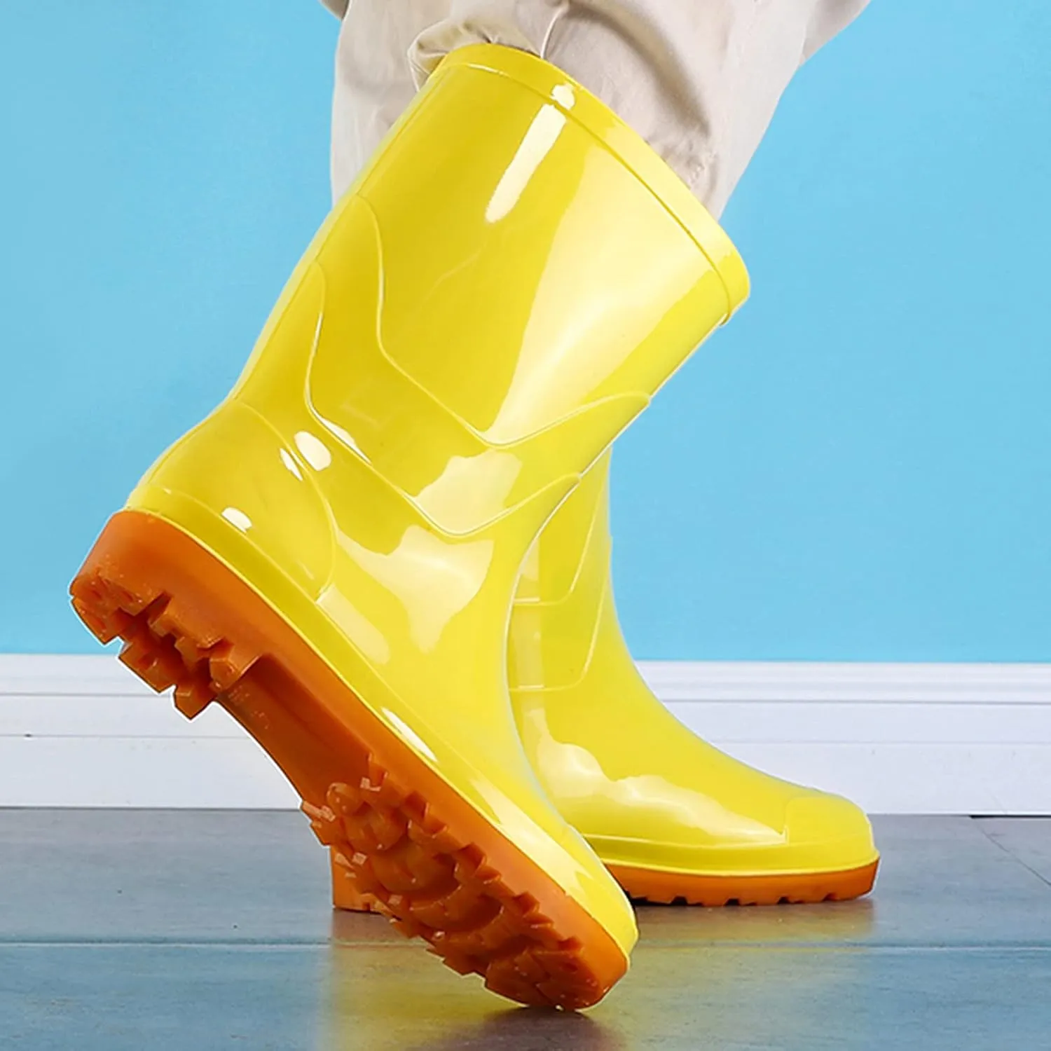 Mid Calf Rain Boots Women Women's Rain Boots Waterproof Short Garden Boots Non Slip Rain Shoes for Outdoor Gardening