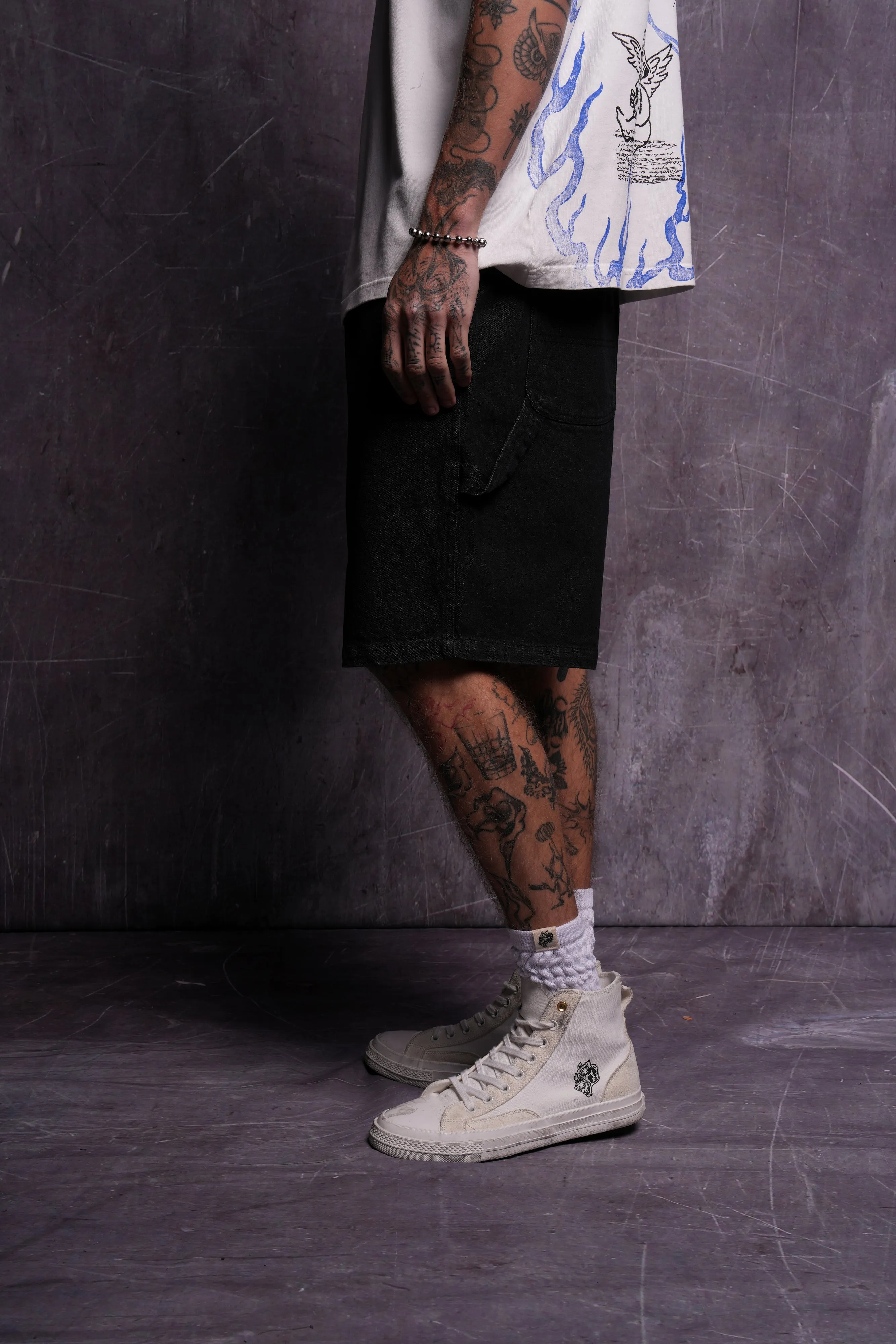Rose Chopper Austin Jorts in Black