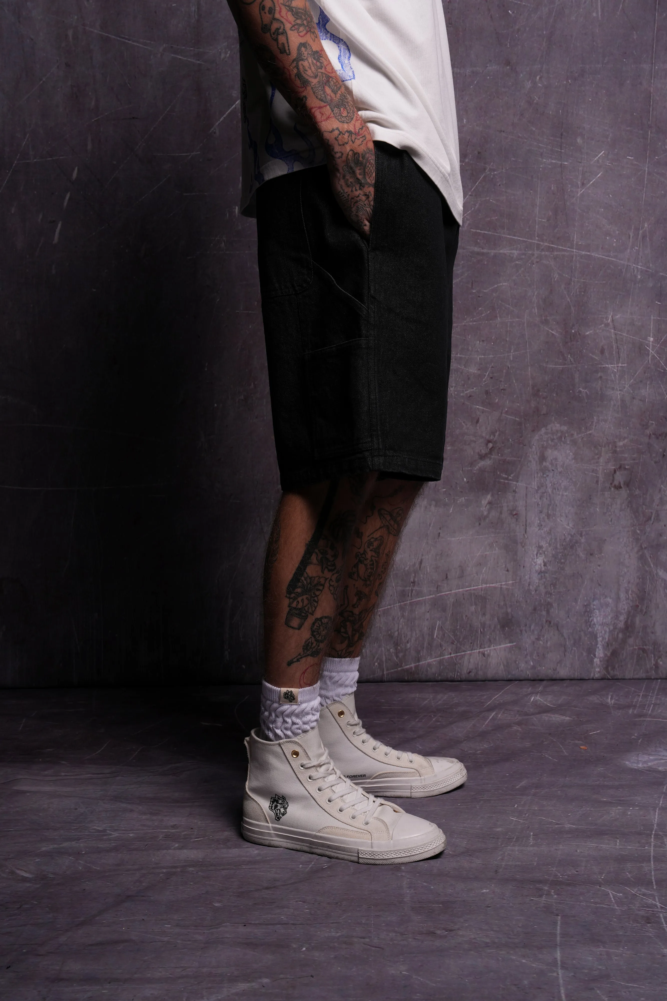 Rose Chopper Austin Jorts in Black
