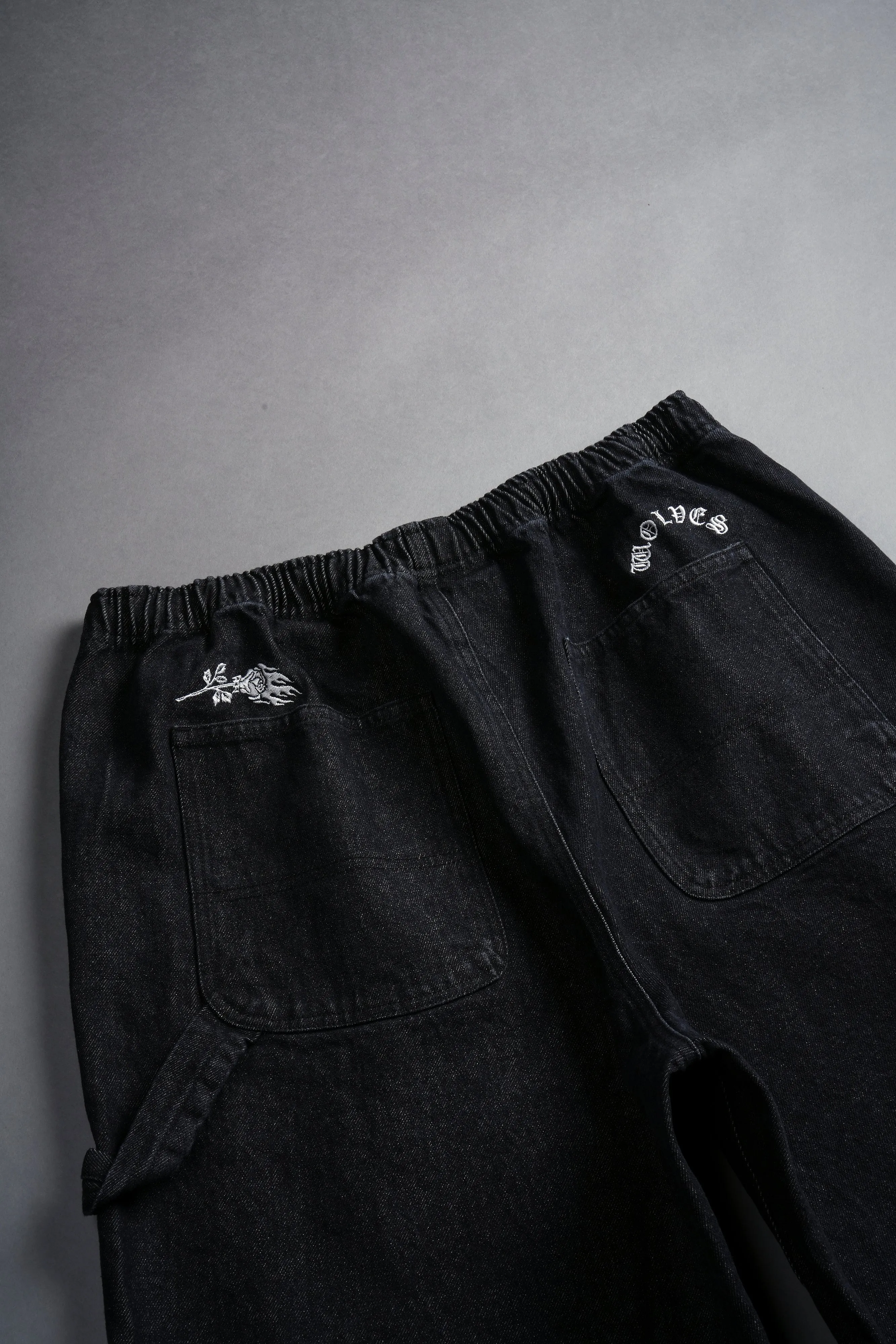 Rose Chopper Austin Jorts in Black