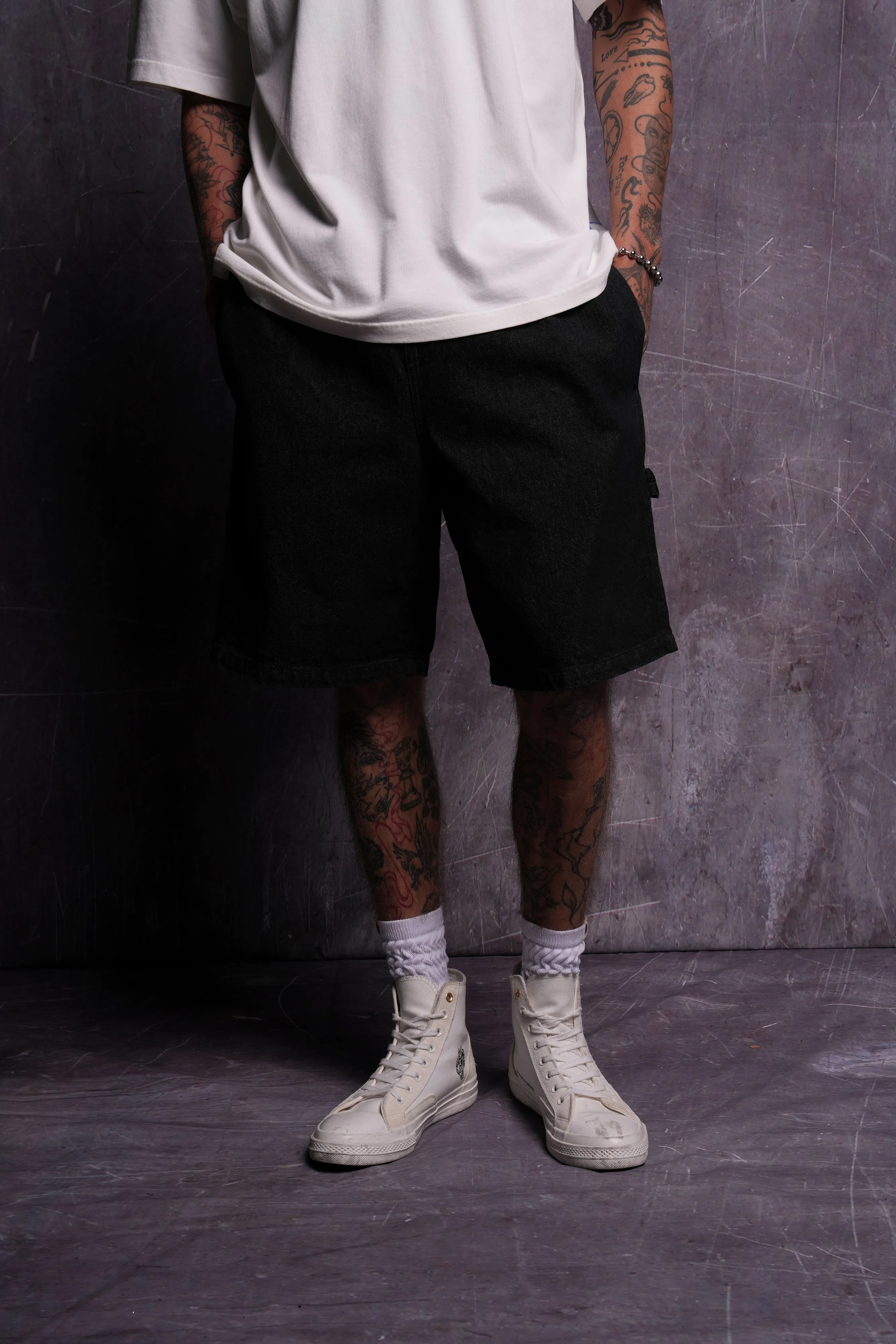 Rose Chopper Austin Jorts in Black