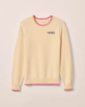 Women's 125th U.S. Open Blanche Cotton Blend Crewneck Sweater - Flag Logo